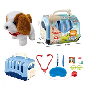 اسباب بازی سگ خانگی به همراه قفس و وسایل دامپزشکی مجموعه 10 عددی_اسباب بازی
