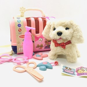 اسباب بازی سگ خانگی به همراه قفس و وسایل آرایشی مجموعه 7 عددی_اسباب بازی
