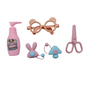 اسباب بازی سگ خانگی به همراه قفس و وسایل آرایشی مجموعه 7 عددی_اسباب بازی