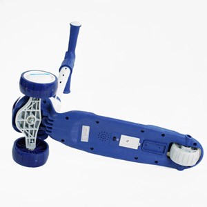 اسکوتر 3 حالته صندلی دار تاشو کودک با چرخ های چراغدار و موزیکال (رنگ سورمه ای)_اسباب بازی