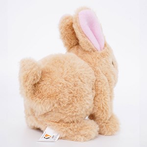 عروسک رباتیک خرگوش حرکتی رنگ کرم_اسباب بازی