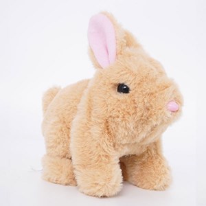 عروسک رباتیک خرگوش حرکتی رنگ کرم_اسباب بازی