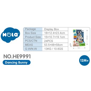 اسباب بازی خرگوش موزیکال هولی تویز مدل HE9991 Dancing Bunny HOLA TOYS_اسباب بازی