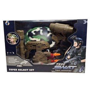 اسباب بازی کلاه پلیس چراغ قوه دار تیر پرتاب کن طرح ارتشی_اسباب بازی