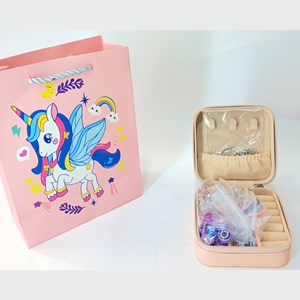 جعبه ساخت دستبند و گردنبند همراه با بگ هدیه یونیکورن _اسباب بازی