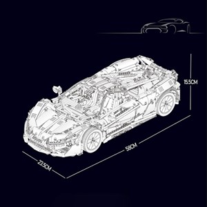 لگو تکنیک ماشین مسابقه ای 3268 قطعه با مقیاس 1:8 مدل Mould King 13091 Technik Sports Car Model_اسباب بازی