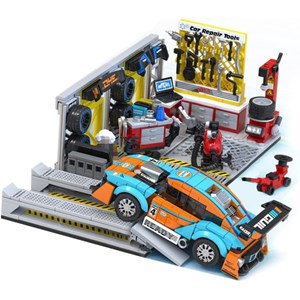 لگو تکنیک تعمیرگاه ماشین مسابقه ای 674 قطعه مدل 714032 SEMBO Racing Vehicle Garage_اسباب بازی