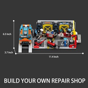 لگو تکنیک تعمیرگاه ماشین مسابقه ای 674 قطعه مدل 714032 SEMBO Racing Vehicle Garage_اسباب بازی