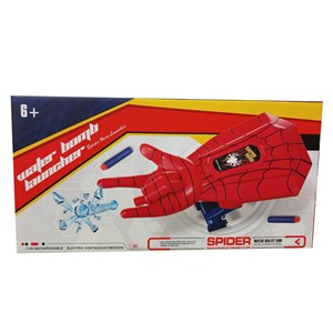 دستکش تیر پرتاب کن شارژی طرح اسپایدرمن همراه با تیر ژله ای و اسفنجی Spiderman hand Web Shooters_اسباب بازی