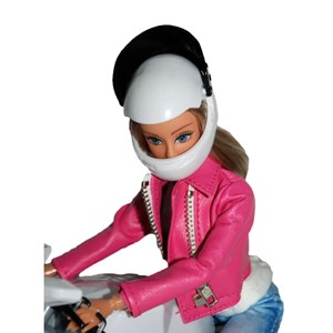 عروسک باربی دفا لوسی موتور سوار با کلاه کاسکت سفید مدل Defa Lucy Doll 8459_اسباب بازی
