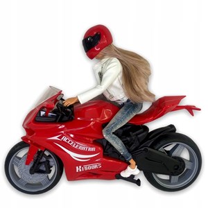 عروسک باربی دفا لوسی موتور سوار با کلاه کاسکت قرمز مدل Defa Lucy Doll 8459_اسباب بازی