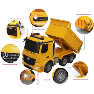 ماشین کنترلی کامیون مرسدس بنز دبل ایگل 1:20 Mercedes-Benz Arocs Dump Truck_اسباب بازی