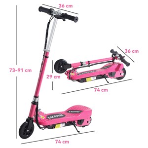 اسکوتر برقی تاشو 120 واتی با ارتفاع قابل تنظیم رنگ صورتی مدل HOMCOM E Scooter_اسباب بازی