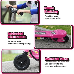 اسکوتر برقی تاشو 120 واتی با ارتفاع قابل تنظیم رنگ صورتی مدل HOMCOM E Scooter_اسباب بازی