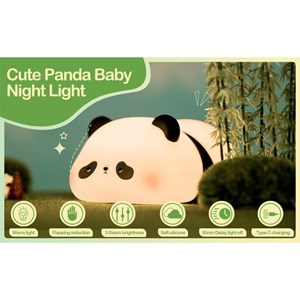 چراغ خواب سیلیکونی شارژی طرح پاندا خوابالو_اسباب بازی