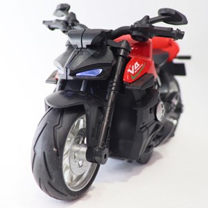 موتور اسباب بازی عقب کش موزیکال همراه با قاب رنگ قرمز_اسباب بازی