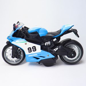 موتور اسباب بازی عقب کش موزیکال همراه با قاب رنگ آبی_اسباب بازی