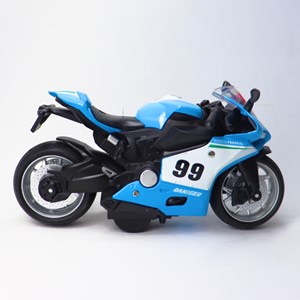 موتور اسباب بازی عقب کش موزیکال همراه با قاب رنگ آبی_اسباب بازی