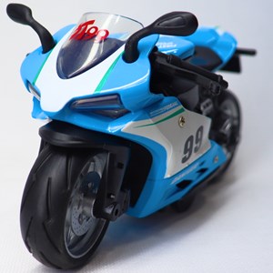 موتور اسباب بازی عقب کش موزیکال همراه با قاب رنگ آبی_اسباب بازی