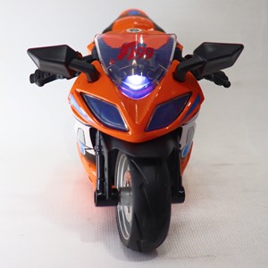 موتور اسباب بازی عقب کش موزیکال همراه با قاب رنگ نارنجی_اسباب بازی