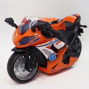 موتور اسباب بازی عقب کش موزیکال همراه با قاب رنگ نارنجی_اسباب بازی