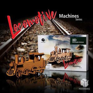 پازل سه بعدی چوبی 30 تکه مدل قطار پرشنگ Pershang Wooden Locomotive 3D Puzzle_اسباب بازی 