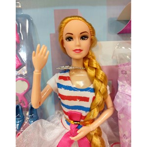 عروسک دخترانه باربی مفصلی همراه با وسایل BARBIE_اسباب بازی