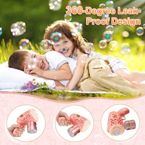 تفنگ اسباب بازی حباب ساز چراغ دار رنگ صورتی مدل Geometric Bubble Gun_اسباب بازی
