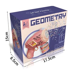 تفنگ اسباب بازی حباب ساز چراغ دار رنگ صورتی مدل Geometric Bubble Gun_اسباب بازی