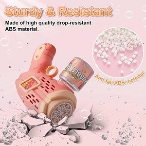 تفنگ اسباب بازی حباب ساز چراغ دار رنگ صورتی مدل Geometric Bubble Gun_اسباب بازی
