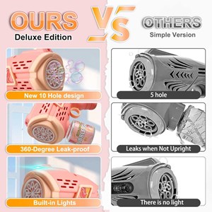 تفنگ اسباب بازی حباب ساز چراغ دار رنگ صورتی مدل Geometric Bubble Gun_اسباب بازی