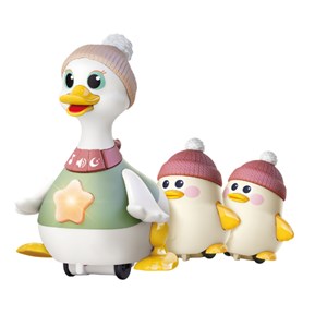 اردک و جوجه موزیکال هولی تویز سنسور دار مدل Hola Toys Musical Waddling Duck Family HE9987_اسباب بازی