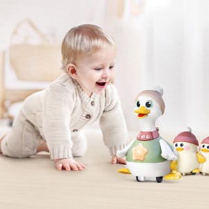 اردک و جوجه موزیکال هولی تویز سنسور دار مدل Hola Toys Musical Waddling Duck Family HE9987_اسباب بازی