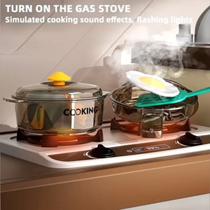 ست اسباب بازی آشپزخانه سایز بزرگ موزیکال و چراغدار 57 قطعه_اسباب بازی