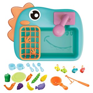 اسباب بازی سینک ظرفشویی و قلاب ماهیگیری رنگ آبی_اسباب بازی