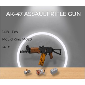 لگو کریتور تفنگ کلاشینکف 1418 قطعه با قابلیت تیر اندازی مدل MOULD KING 14020 AKS47_U Assault Rifle Gun_اسباب بازی