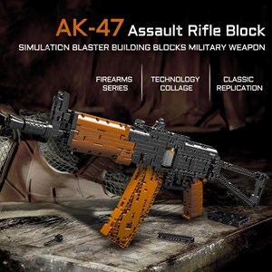 لگو کریتور تفنگ کلاشینکف 1418 قطعه با قابلیت تیر اندازی مدل MOULD KING 14020 AKS47_U Assault Rifle Gun_اسباب بازی