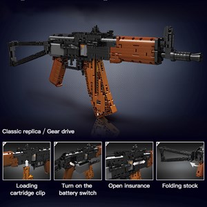 لگو کریتور تفنگ کلاشینکف 1418 قطعه با قابلیت تیر اندازی مدل MOULD KING 14020 AKS47_U Assault Rifle Gun_اسباب بازی