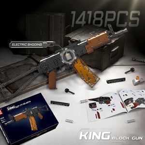 لگو کریتور تفنگ کلاشینکف 1418 قطعه با قابلیت تیر اندازی مدل MOULD KING 14020 AKS47_U Assault Rifle Gun_اسباب بازی