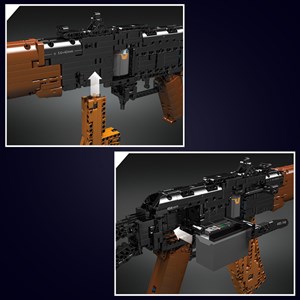 لگو کریتور تفنگ کلاشینکف 1418 قطعه با قابلیت تیر اندازی مدل MOULD KING 14020 AKS47_U Assault Rifle Gun_اسباب بازی