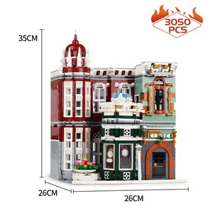 لگو کریتور فروشگاه عتیقه جات کلاسیک چراغدار 3050 قطعه مدل MOULD KING 16005 Antique Collection Store_اسباب بازی