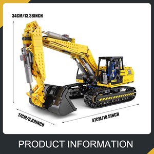 لگو تکنیک ماشین بیل مکانیکی کنترلی 1830 قطعه مدل MOULD KING 13112 Tracked Excavator Remote Controlled_اسباب بازی