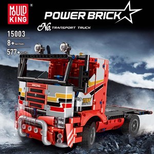 لگو تکنیک کامیون حمل و نقل کنترلی 577 قطعه مدل MOULD KING 15003 RC Transport Truck Remote Contro_اسباب بازی