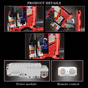 لگو تکنیک کامیون حمل و نقل کنترلی 577 قطعه مدل MOULD KING 15003 RC Transport Truck Remote Contro_اسباب بازی