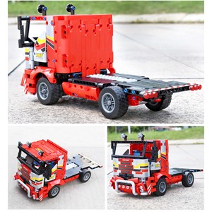 لگو تکنیک کامیون حمل و نقل کنترلی 577 قطعه مدل MOULD KING 15003 RC Transport Truck Remote Contro_اسباب بازی