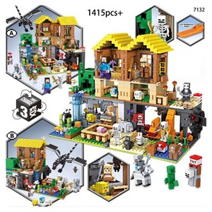 لگو ماینکرافت روستای کریپر با ساکنان 1415 قطعه مدل Minecraft My World 7132_اسباب بازی