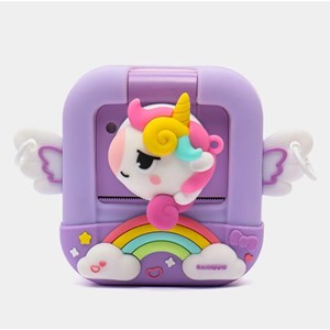 دوربین عکاسی و فیلمبرداری دیجیتال کودک با چاپ فوری حرارتی طرح یونیکورن بنفش مدل M9_اسباب بازی