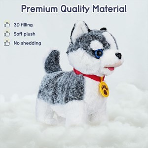 عروسک رباتیک هاپو پشمالو سخنگو و موزیکال با دسته ی کنترلی طوسی مدل Electric Singing Dog Toys 968_اسباب بازی