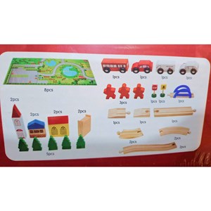 پازل شهر کوچک چوبی همراه با قطار و ریل، 40 قطعه مدل 861 Rail Overpass Wooden_اسباب بازی