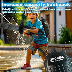 تفنگ اسباب بازی آبپاش بزرگ دو لول شارژی حرفه ای به همراه کوله پشتی مخزن دار_اسباب بازی